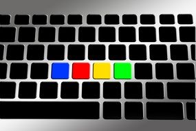 keyboard with colorful buttons as a graphic image