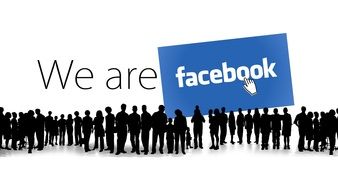 Clipart of We are facebook text and silhouettes