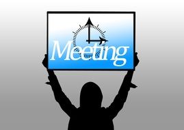 Clipart of meeting text on a shield