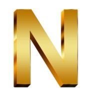 uppercase letter gold N