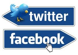 twitter and facebook sign drawing