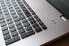 keyboard of laptop close up