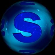 educational abc blue ball with the letter S