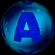 educational abc blue ball with the letter A