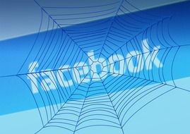 inscription facebook on the background of spiderweb symbolizing a social network