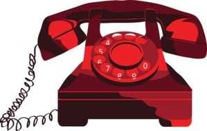 Clipart of red retro phone