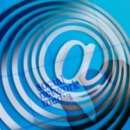 email symbol on a blue background