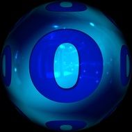 educational abc blue ball with the letter O