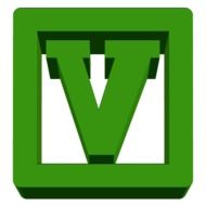 green letter V squared