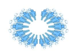 silhouettes of people connected together in a circle