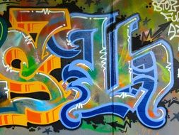 colorful decorative graffiti on the wall