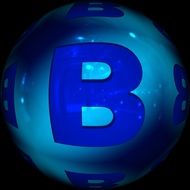 educational abc blue ball with the letter B