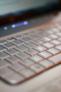 Close up photo of the silver keyboard