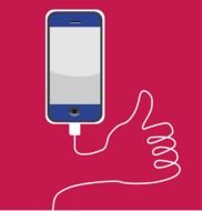 smartphone with charging cable