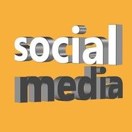 clipart,picture with three-dimensional letters "social network" on it