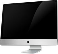 monitor with black display on a white background