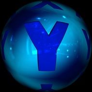 educational abc blue ball with the letter Y