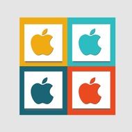 icons with the logo in the form of an apple