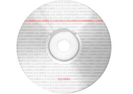 picture of binary code on CD disk