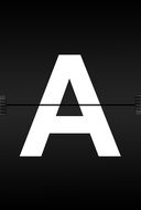 white alphabet capital letter A on black sheets background