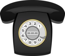 Picture of black telephone for communication
