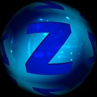 educational abc blue ball with the letter Z