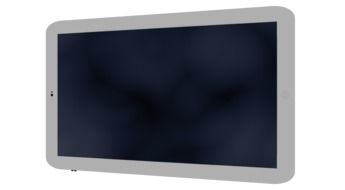 drawn gray tablet with black screen