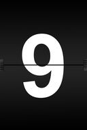 number 9 on the black cards background