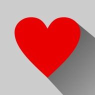 red heart on the grey background