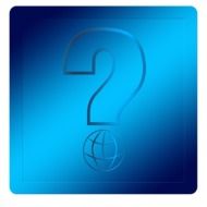 transparent question mark on a blue background