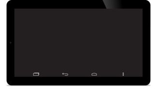 drawn black tablet with a dark screen