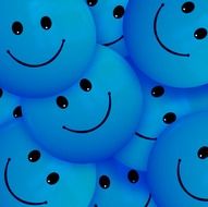 many blue smileys