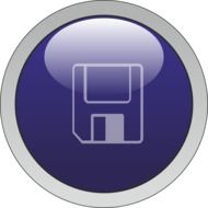 admin button, disk as a drawing