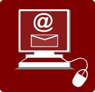 email symbol on monitor of computer, drawing