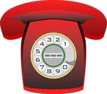 drawing of a red telephone