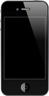 drawn black mobile phone on a white background