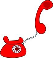 clipart of Red old telephone
