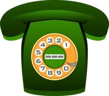 drawing of a green telephone