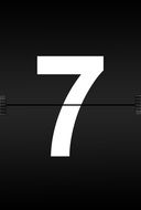 number 7 on the black cards background