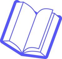 blue open book as a graphic image