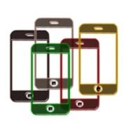 colorful frames of smartphones