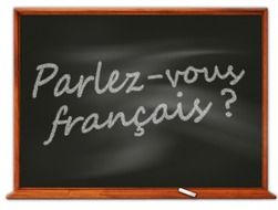 blackboard with french language signature