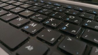 black keyboard for computer close up