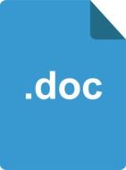 Blue icon with the white text