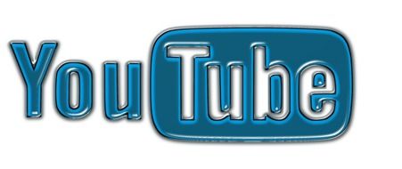 blue and white logo of YouTube