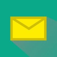 icon with a yellow envelope, letter