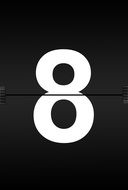 number eight on the black cards background