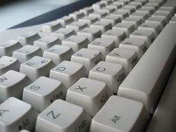 Close up photo of white keyboard