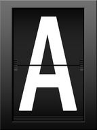 letter A on a black background