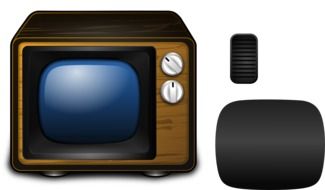 drawn retro tv, receiver and tuner